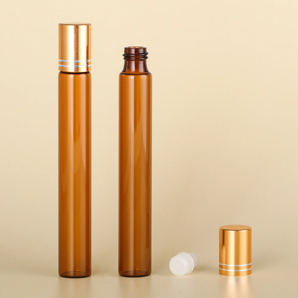 Wholesale Cylinder 1ML 5ml 10ml Mini Serum Perfume Oil Roll Glass Empty Bottle With Roller Ball