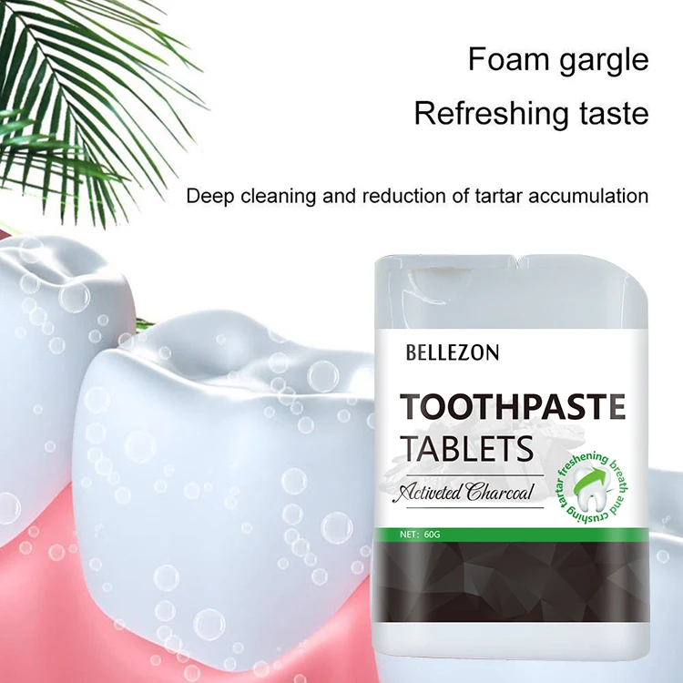 Wholesale Charcoal Fresh Breath Teeth Whitening Toothpaste Tablets Travel Toothpaste