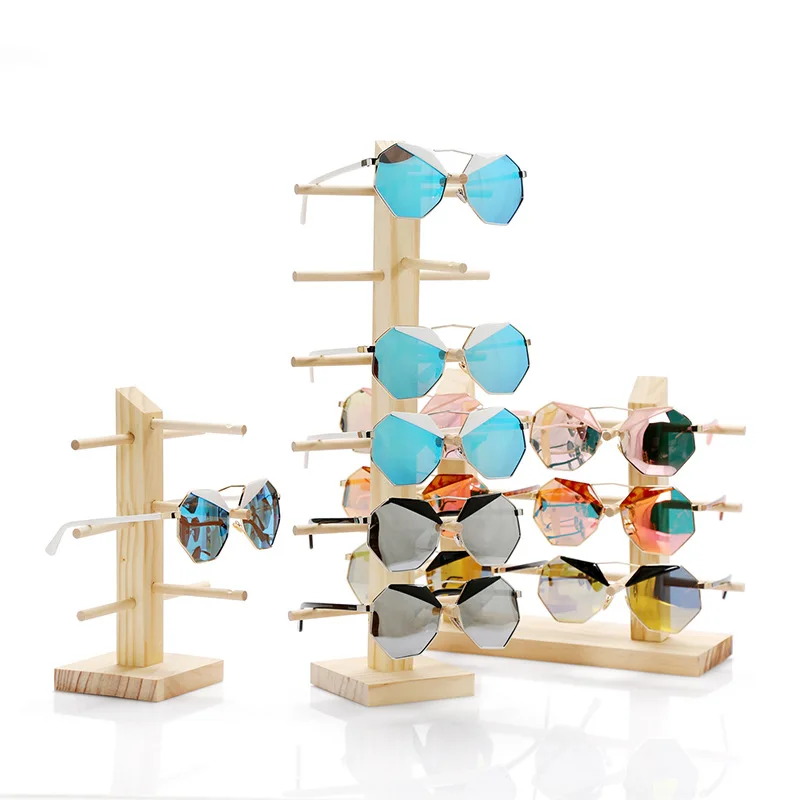 wood eyewear eye glasses wall mounted display rack eyeglasses sunglasses display stand for glasses store