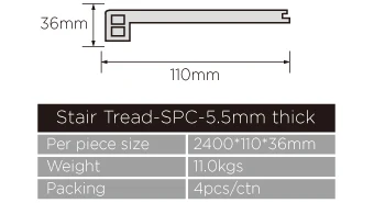Покрытия и подъемник для лестничных ступеней BBL anti slip spc 2400*110*36