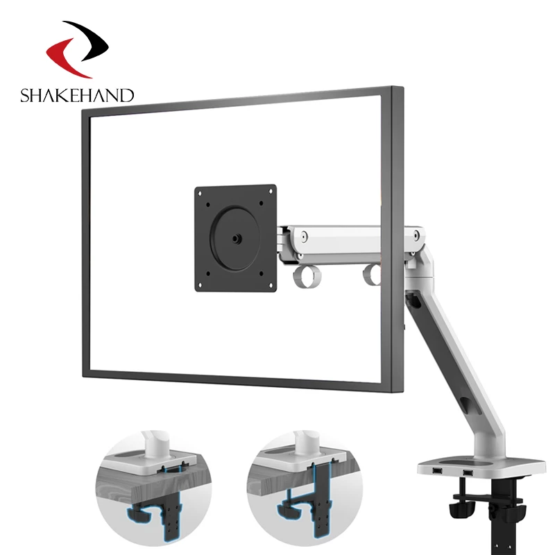 360 degree flexible gas spring folding lcd monitor arm / bracket