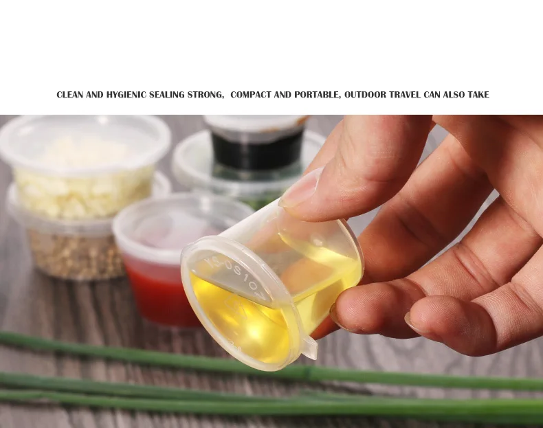 2oz clear disposable plastic chili patse sauce cup pp sauce containers with lids