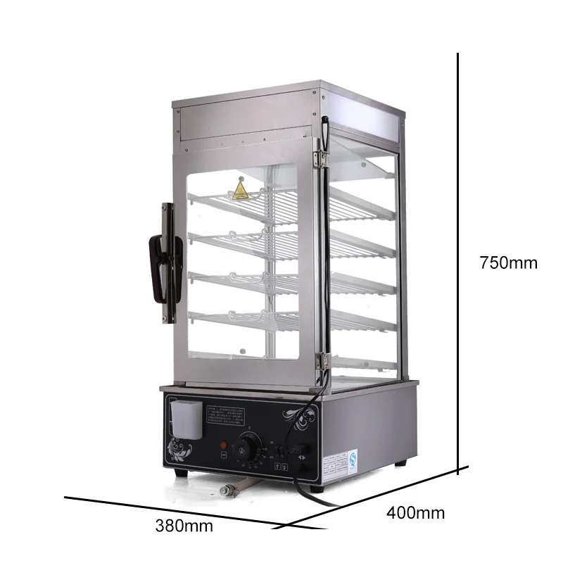 1200W Commercial Electric Food Steamer Stainless Steel Warming Showcase Hotel Restaurant Frozen Food Shaomai Steaming Cabinet