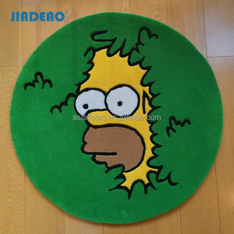 Circle Area Carpet Rug Custom Design Cartoon Characters Rug Homer Simpson For Wholesales