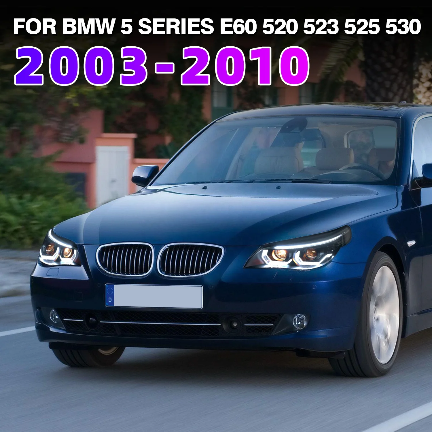 Archaic Led headlights For BMW E60 2003-2010 with DRL Dynamic Turn Signal Lamp Low Beam High Beam Angel Eye Projector Lens