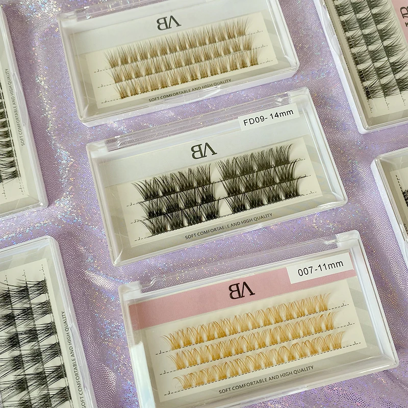 New Design 20D 30D 40D Individual Lashes Cluster Silk Heat Bonded Premade Volume Fans Knot Free Lashes Diy Eyelash Extension