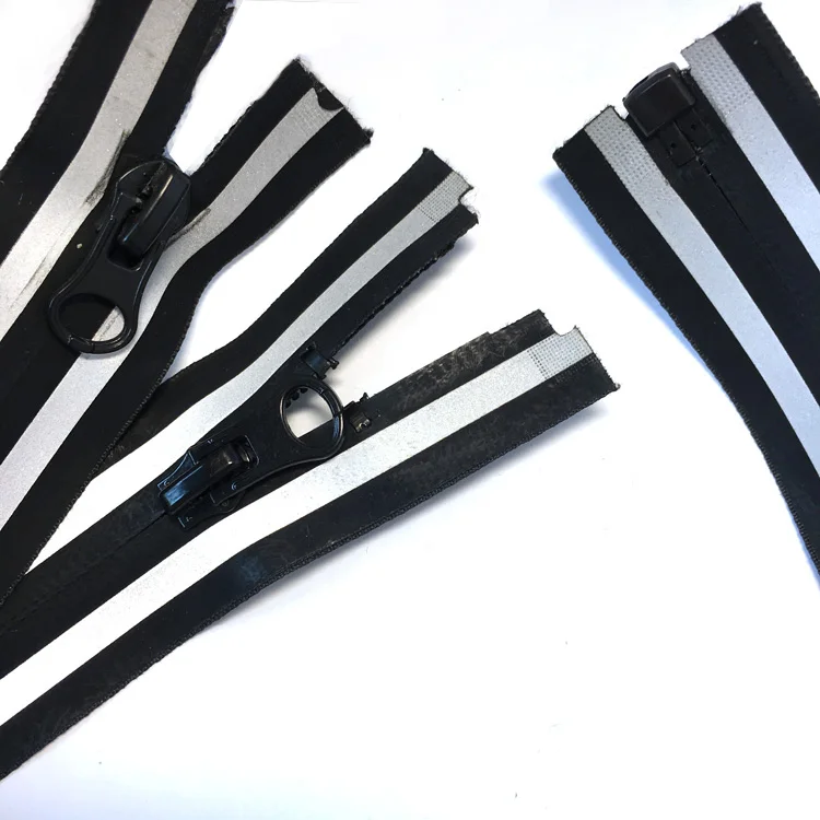 JY 5# 8# 10# Reflective Tape Waterproof  Nylon Zipper For Jacket
