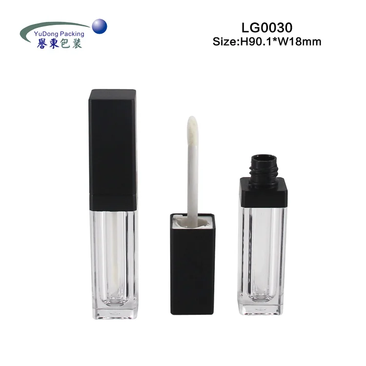 
5.5ml Customized color cosmetic packaging case unique square empty lipgloss tube packaging 