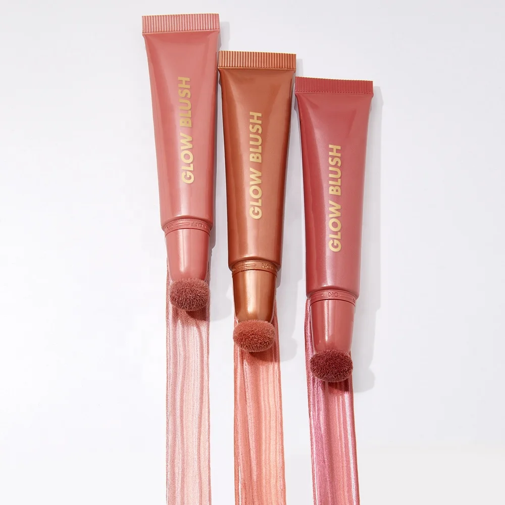 Wholesale Customizable Vegan Shimmer Cream Blush Hot Selling 3 Color Cheek Tint Waterproof Creamy Private Label Liquid Blush
