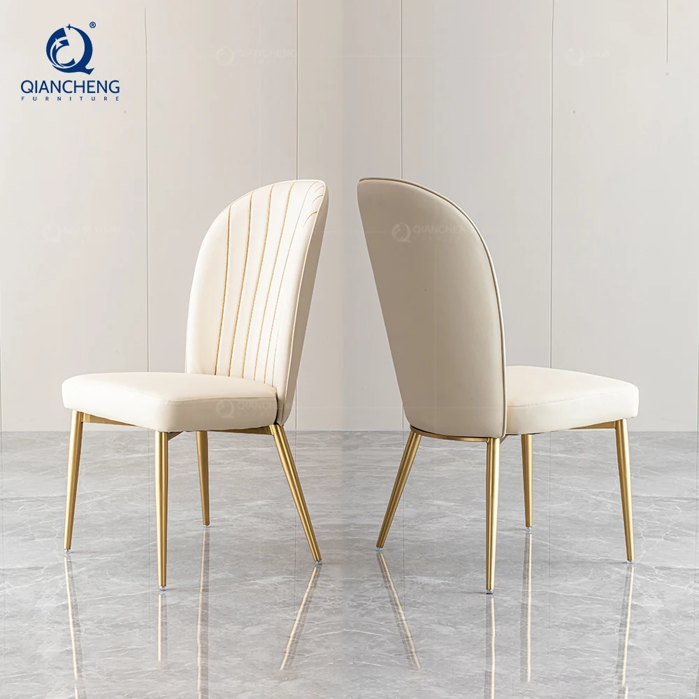 Mid century brown real leather dining chair wholesale modern restaurant furniture set cafe chrome iron leg dining chair