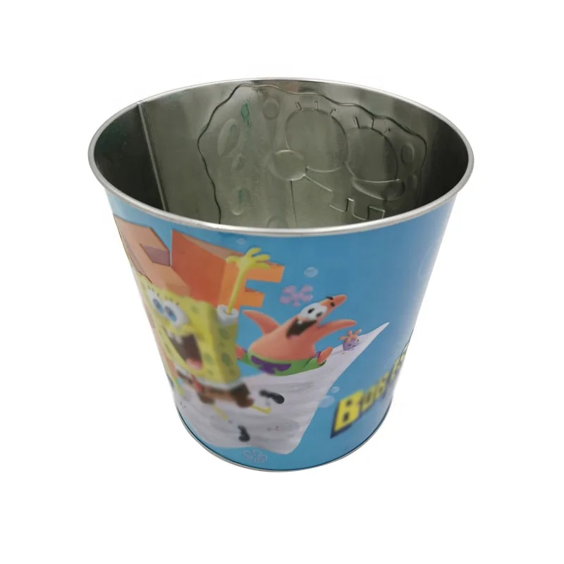 Customized Food Grade Metal Packaging Embossed Round Pop Corn Tin Can