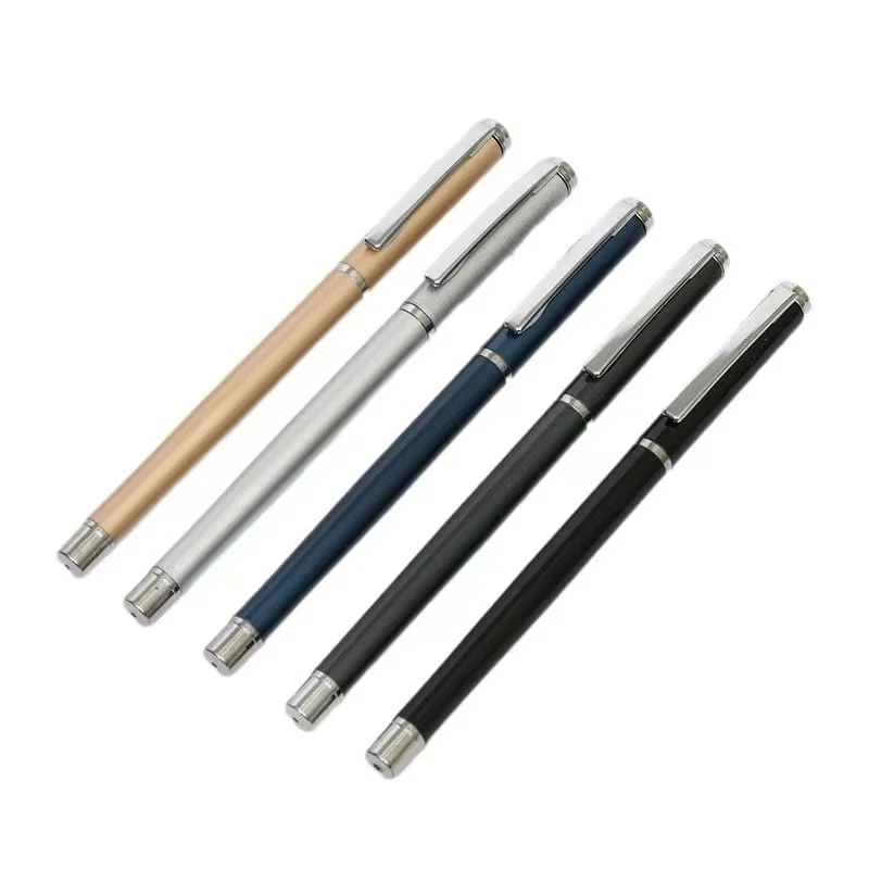 High-Grade Black Signature Metal Ballpoint Pen Quick-Drying Laser Engraved Logo Heavy Feel High Appearance Level Gift