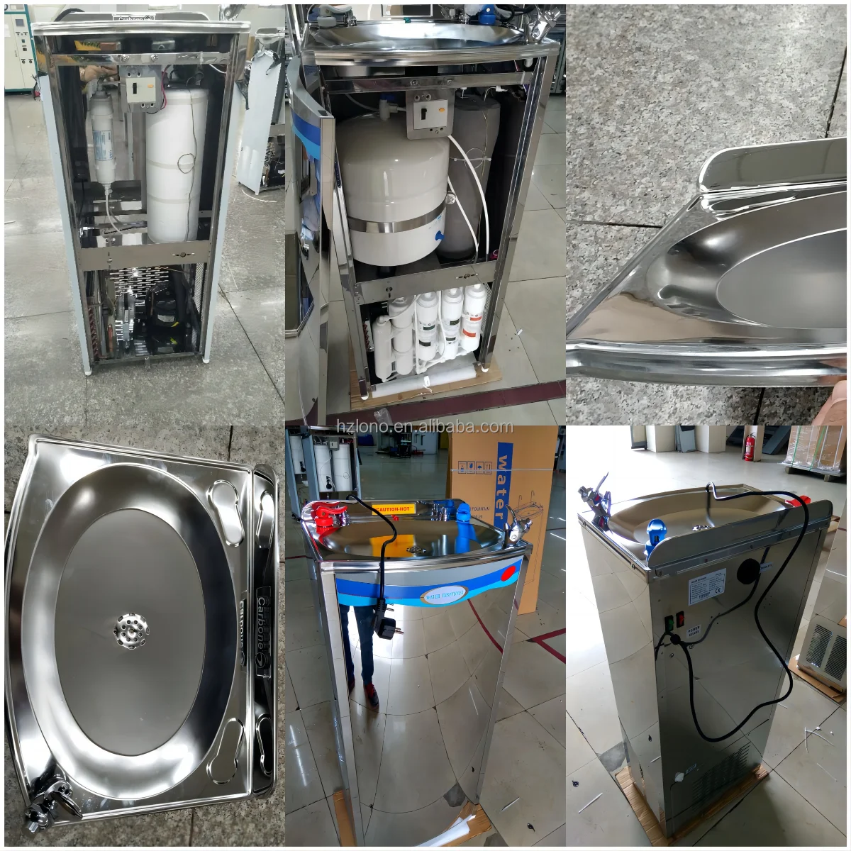 stainless steel hot and cold directly water drinking fountain water dispenser water cooler  with  filter for park school Public