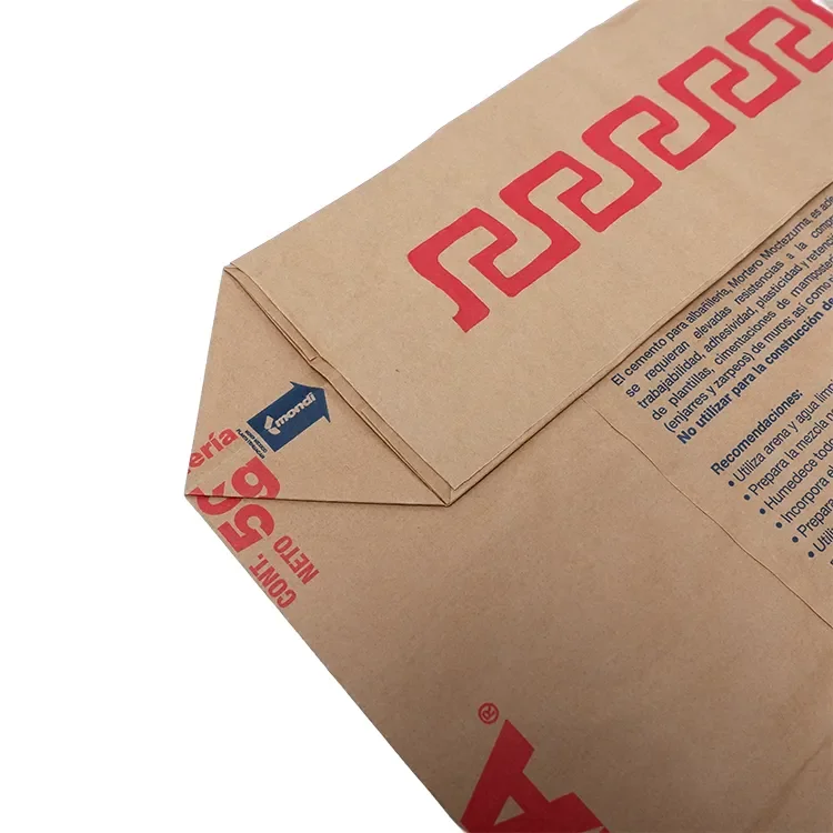 China Packing 25 kg 50 kg valve kraft paper bags for Cement Building Concrete mixing Packaging