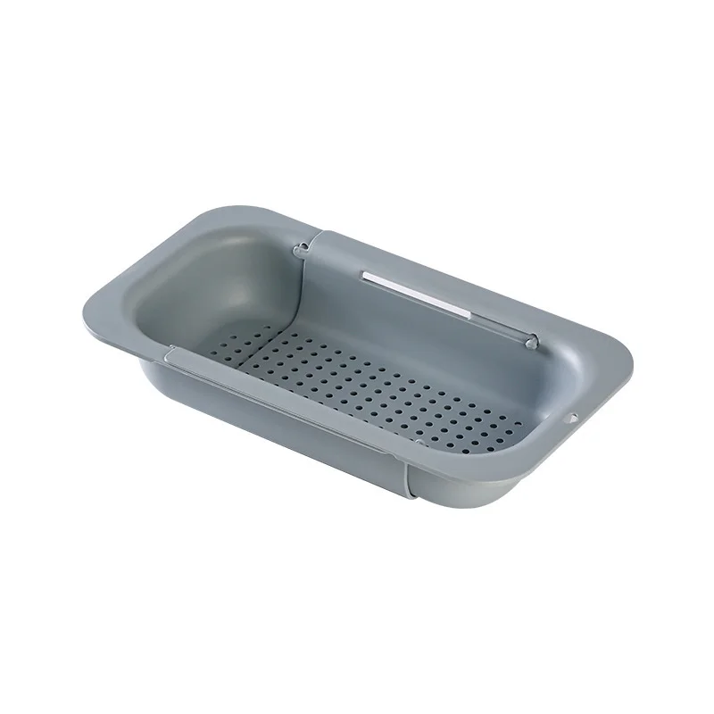 Wholesale Extendable Double Layer Drain Basket Over The Sink Colander Strainer Basket For Vegetable Fruit