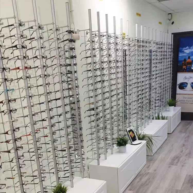 Hold 9/12/14/18/20 Pair Glasses Aluminium Alloy Optical Frames Display Wall Mounted Stand Rack With Lock Sunglasses