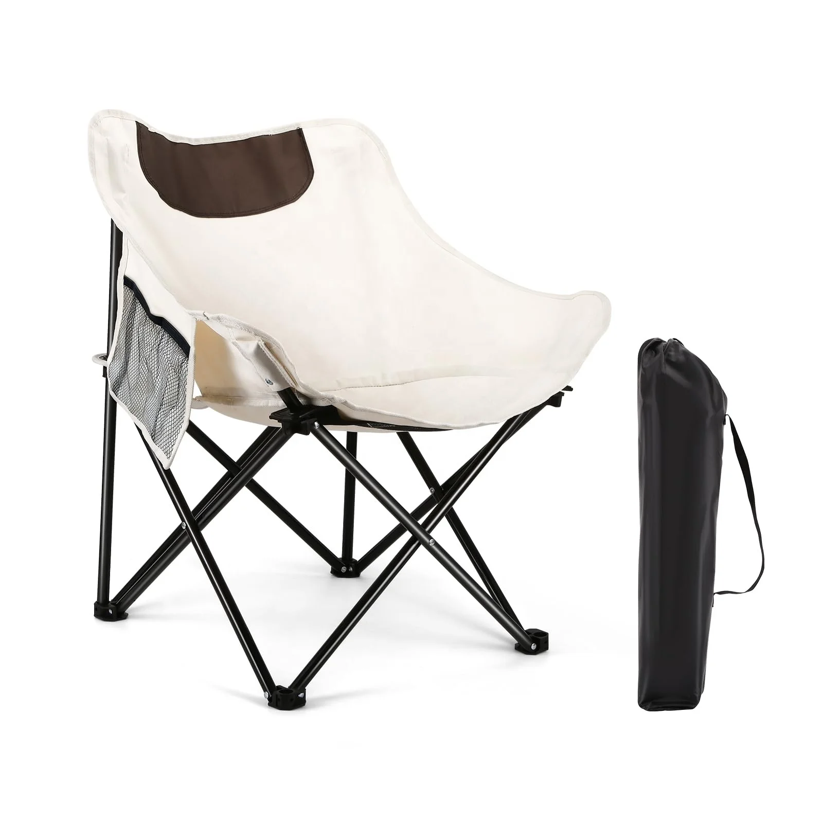 OEM New design folding camping chair with cooler bag foldable for outdoor camping moon chair
