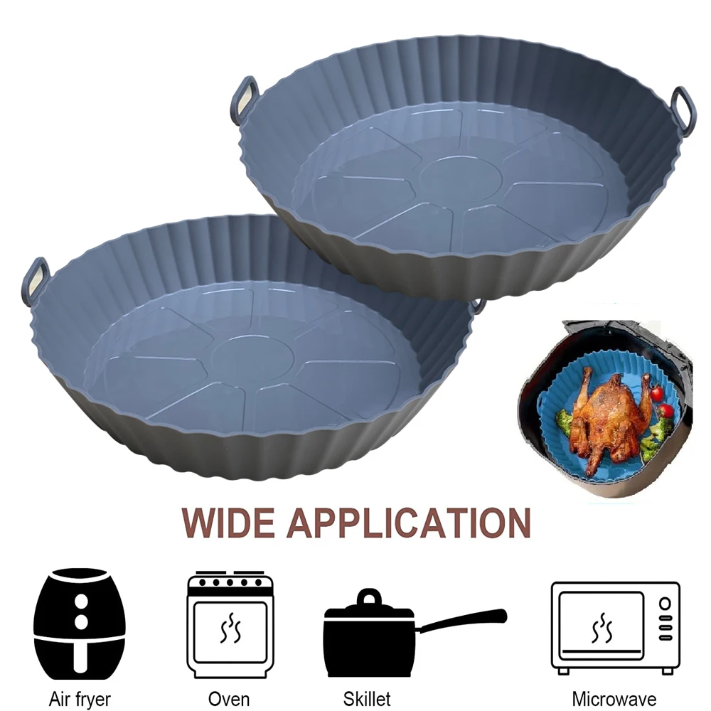 Wholesale High Quality Reusable 6.7 in/8in air fryer silicone pot food grade silicone air freyr liner pot air fryer pot