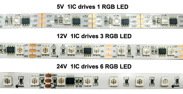  Пиксельная Светодиодная лента SK6812 WS2801 WS2813 WS2815 RGB RGBW Magic Digital Dream