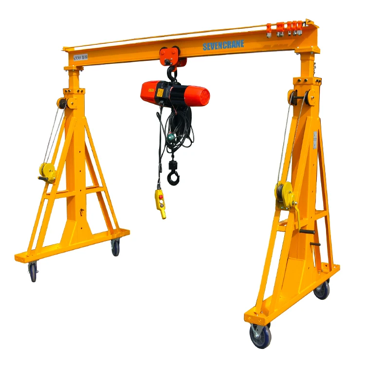 500kg 1ton 2ton 3ton mobile portable mini 4 wheels gantry crane with