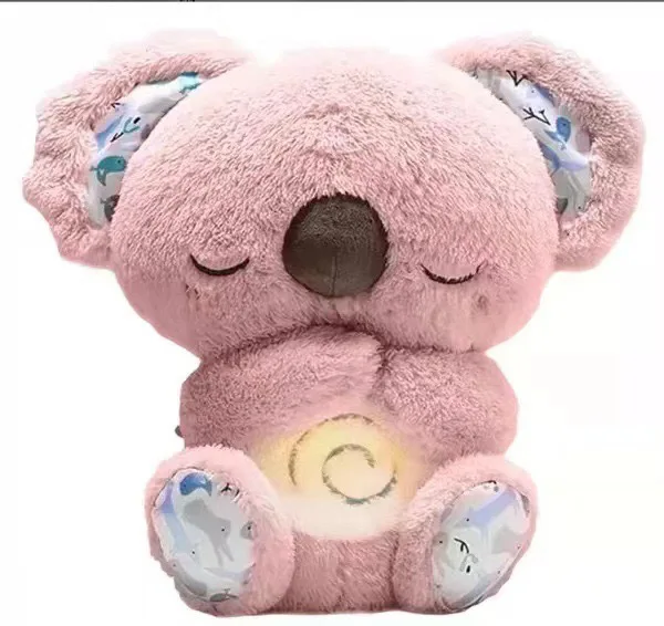 Baby Sleep Soother Sound Machine Wholesale New Design Baby Soother Snuggle Koala with Rhythmic Breathing Motions Cute Soft Toys