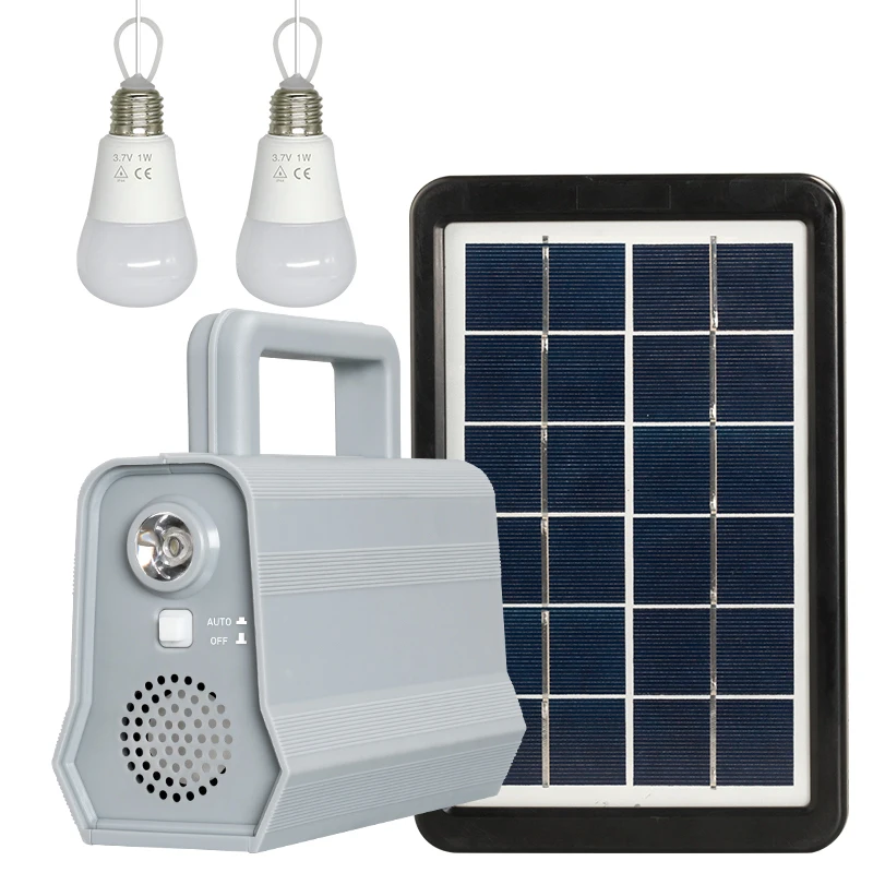 Factory Price Portable mini home solar system with music speaker solarenergie systems 2 in 1