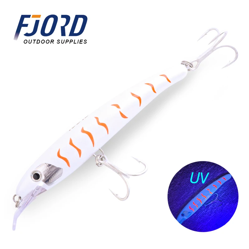 FJORD New Deep Depth Trolling Minnow 160mm 33g Hard Plastic Fishing  Glow and UV Effect Floating Minnow Lure For Saltwater