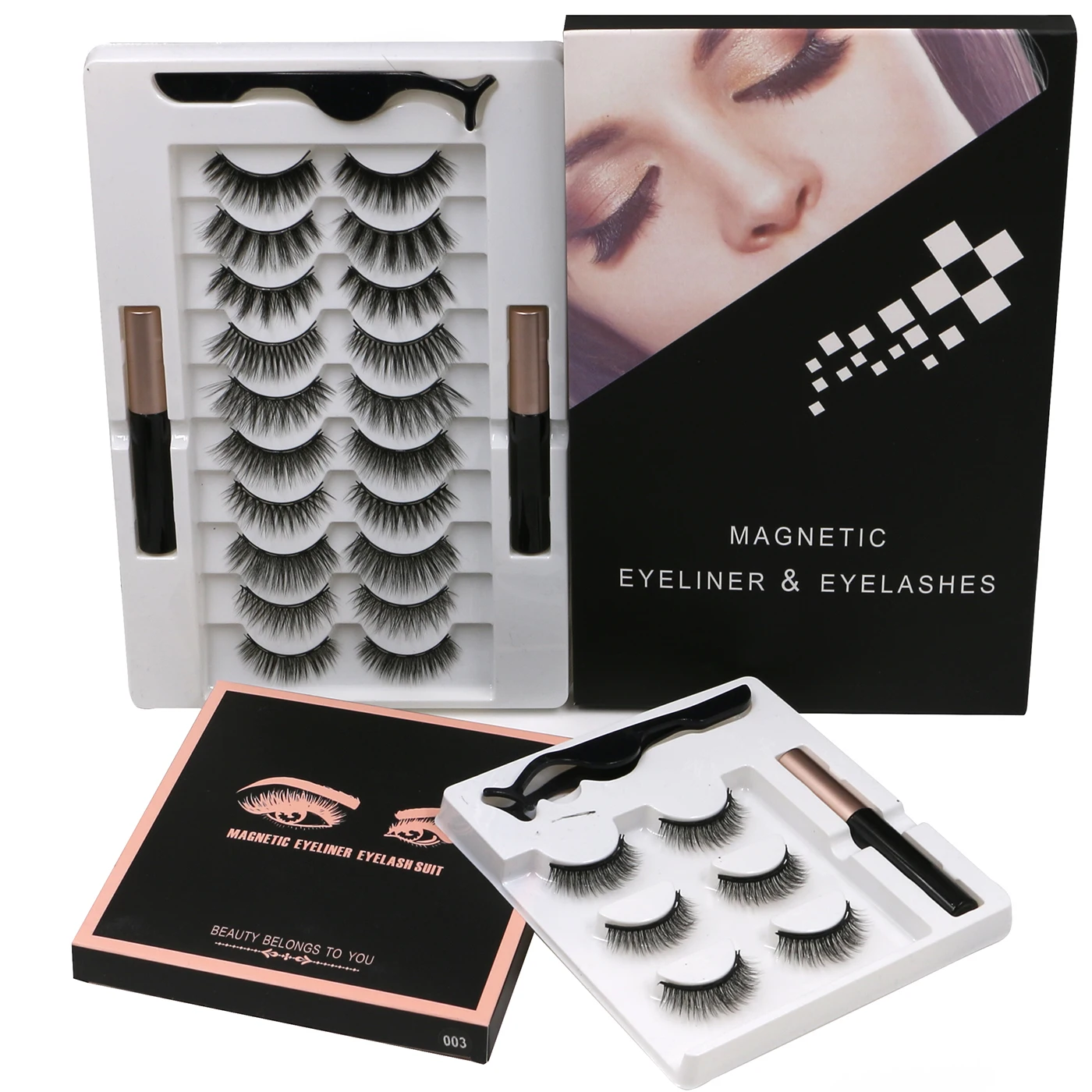 
Wholesale Handmade Magnetic Eyeliner Eye Lashes Mink Magnetic False Eyelashes Set Kit wtih Eyeliner Magnetic Liner 