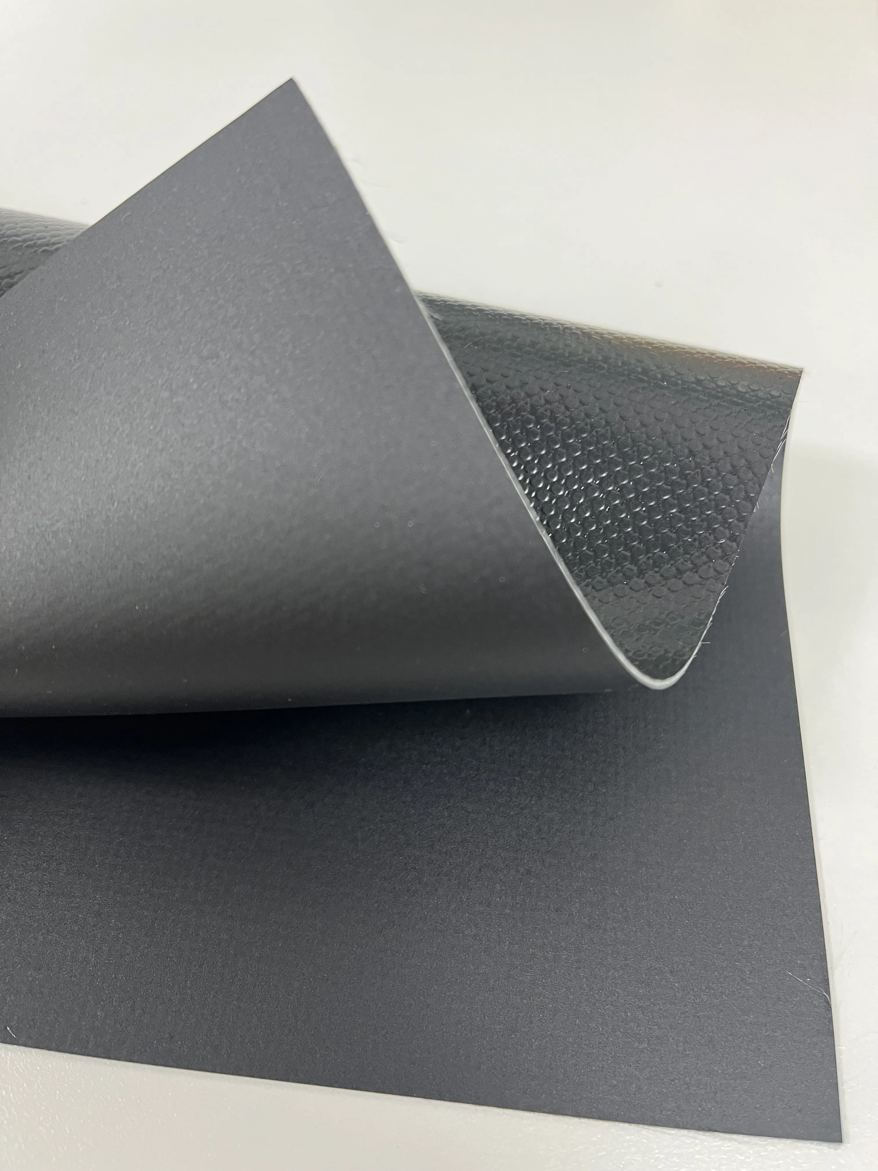 1.5m 40 oz Black Vinyl Coated Polyester NFPA701 Flame Resistant Tarpaulin for Automated Roll Up Door