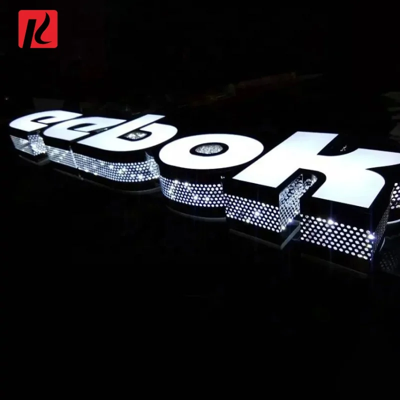 Kexian 3d Acrylic Signs Business Logo Beauty Salon Nail Shop Company Name Sign LED Lighted Channel Letter