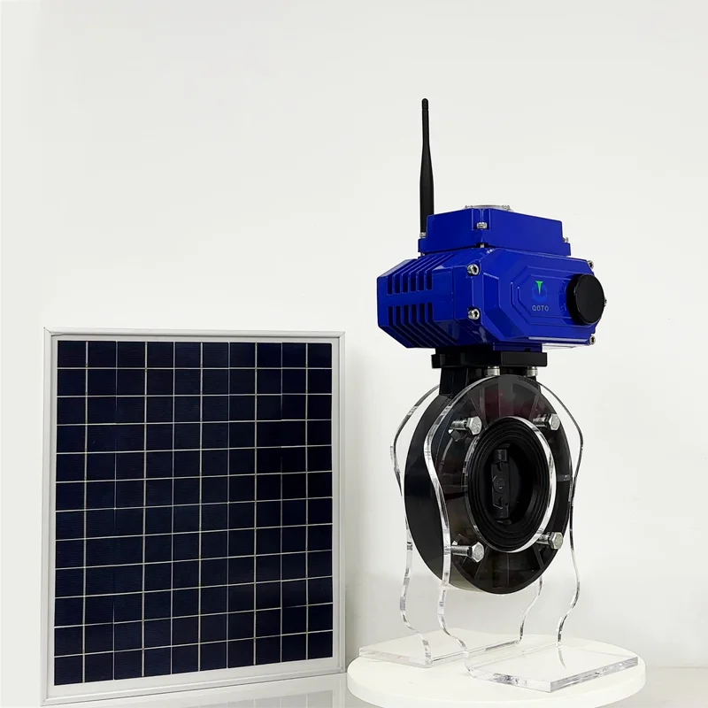 Mobile remote control solar power DN100 electric ball valve butterfly valve actuator automatic irrigation valve