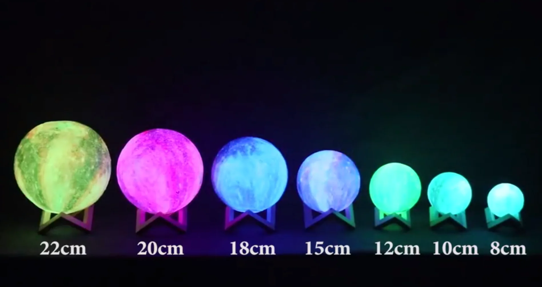 Drop Shipping 16 Colors Galaxy Moon Lamp Usb Rechargeable 15cm Remote Control 3d Printing Led Night Light Moon Lamp