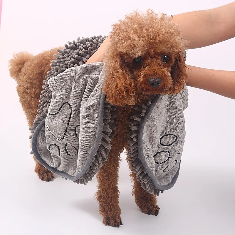 Manufacturer customized pet cleaning bath towel microfiber quick dry dog towel with pockets