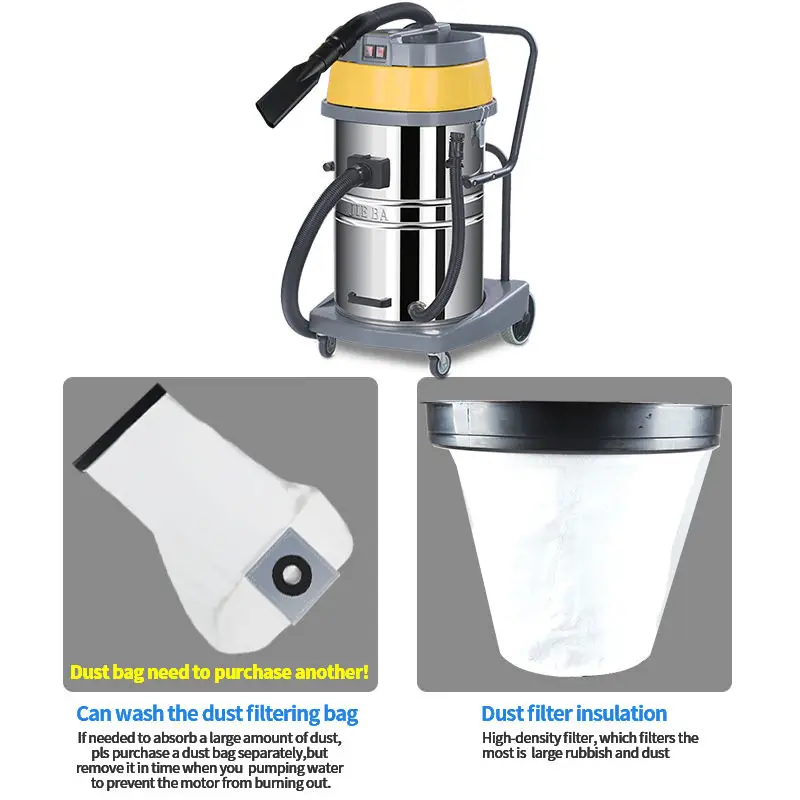 80L Vacuum Cleaner Warehouse Hotel Car Wash Commercial Factory Store Handheld Cleaning Equipment Vacuum Cleaner