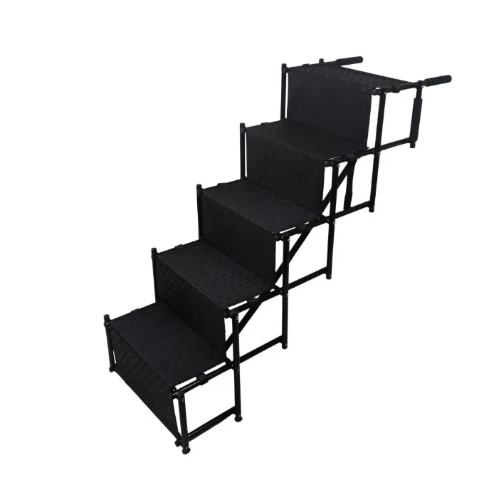 Upgraded Car Stairs Nonslip Foldable Metal frame Pet Steps for Medium and Large Dog Lightweight Portable Ramp