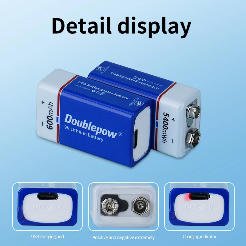 Energizer 9v Batteries 5400mwh 9v Rechargeable Battery Usb C Battery