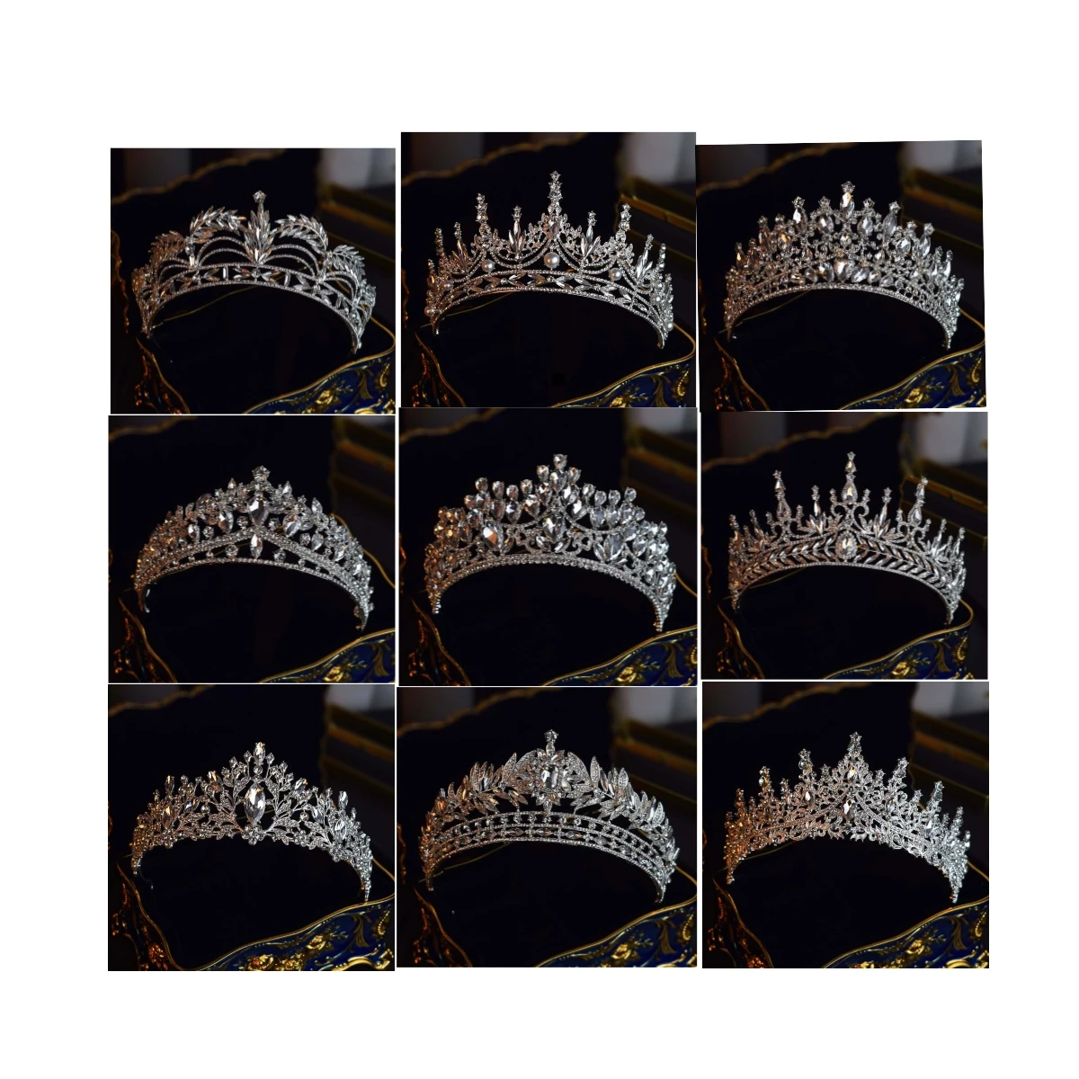 2024 New Fine Jewelry Bridal Wedding Rhinestone Crowns  Crystal Pearl Silver Crowns Queen Tiara Wholesale