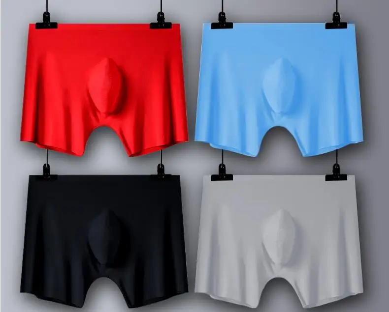 Free Cut Thin Ice Silk Briefs Seamless Shorts Cool Transparent Mens Sexy Underwear Men Tagless Label Mens Underpants Boxers
