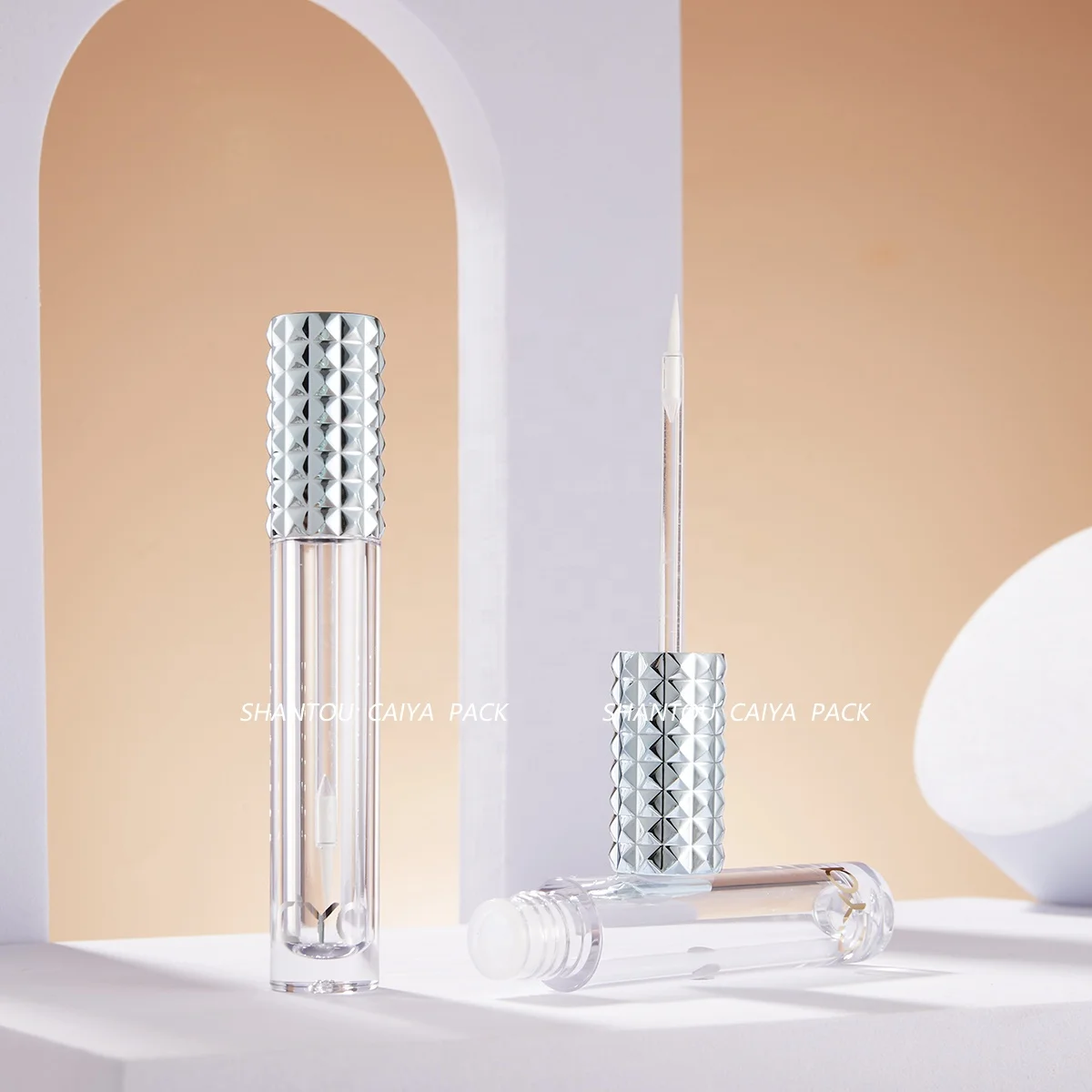 Make Your Own Lip Gloss Container 6ML Empty Lipgloss Tube Custom Logo Cosmetics Packaging Gold Liquid Lipstick Blush Tubes