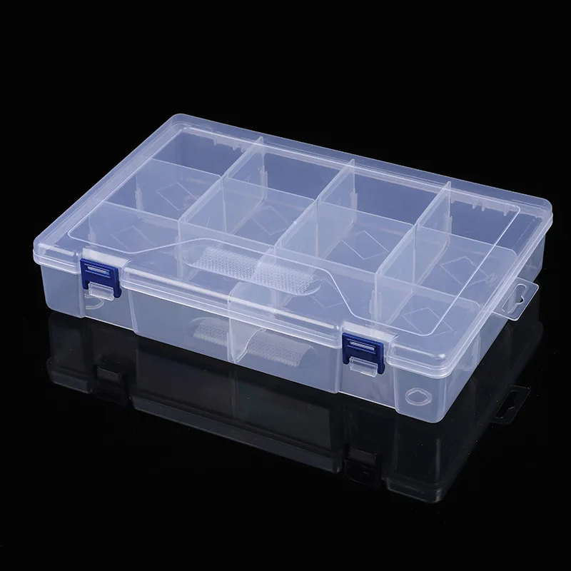 Large 10 grid transparent removable PP storage box plastic parts box Lego building block jewelry tool storage box