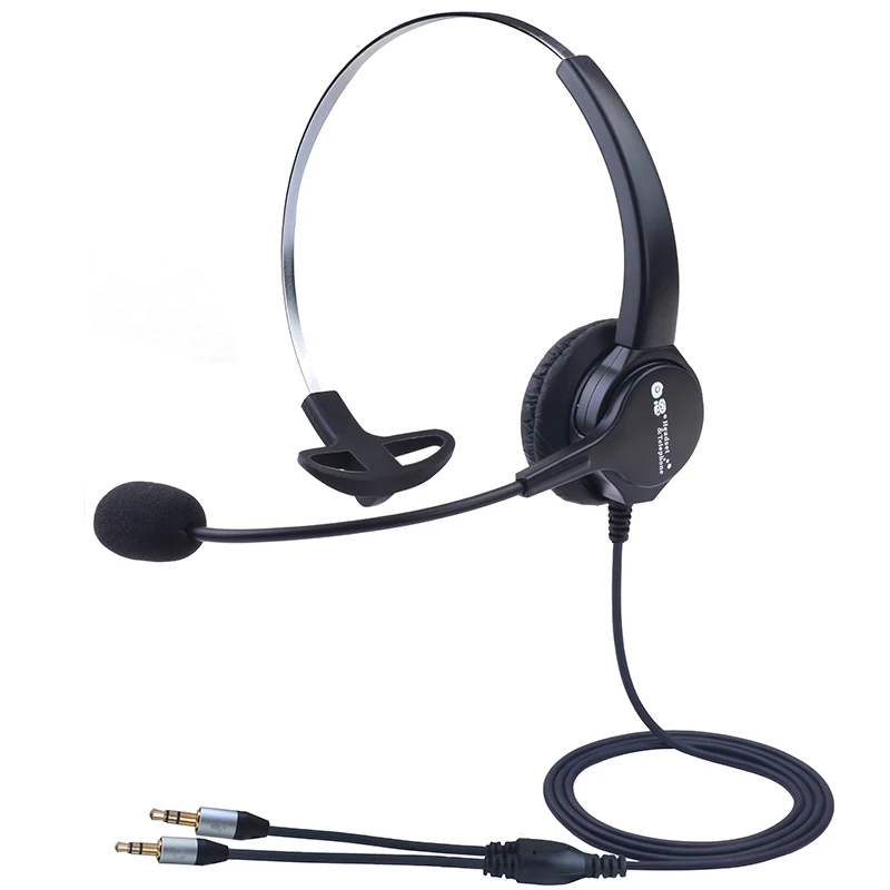 Dh635 call center headset cheap 3.5mm double plug computer single ear noise reduction type