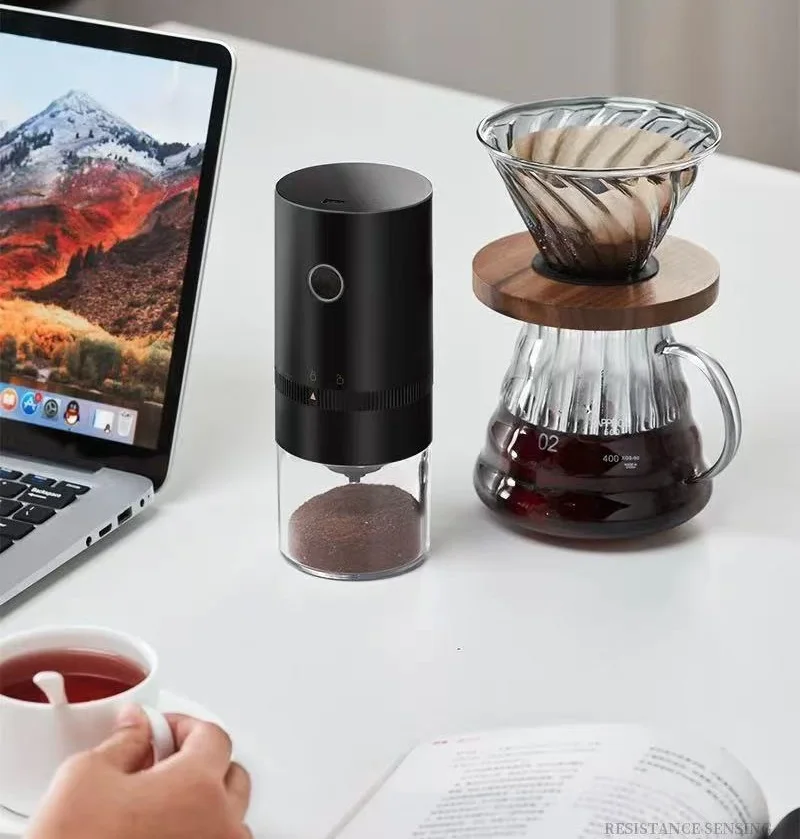 Portable Coffee Grinder - Electric Burr Coffee Grinder for Traveling, Camping, Office - Rechargeable and Cordless Coffee Grinder