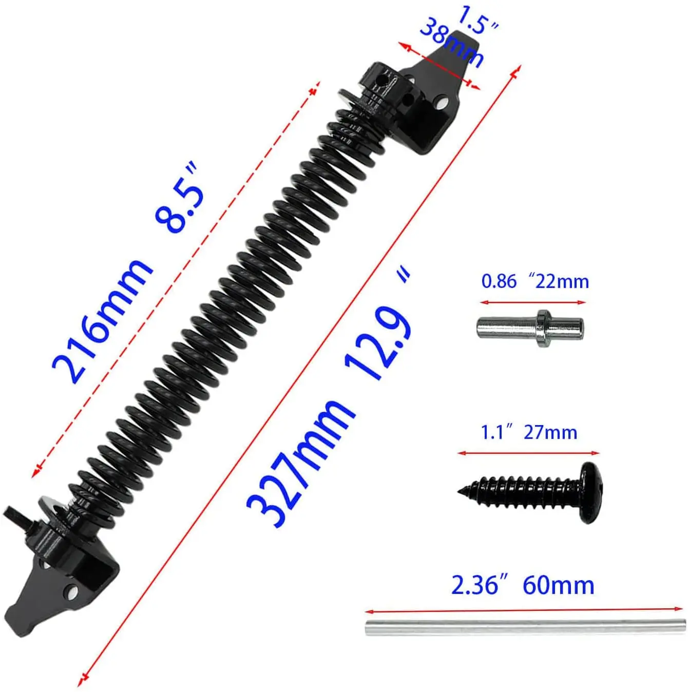 13 inch Heavy Duty Self Closing Gate Door Spring for Wooden and Vinyl Fence