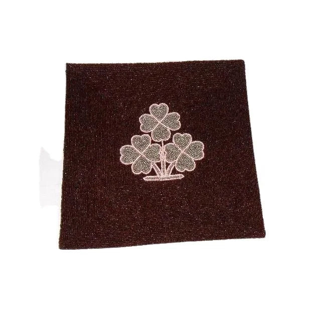 
Square Glass bead place matin brown colour with patterns other colours also available 