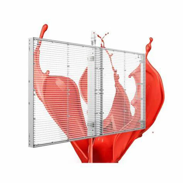 Glass Window Curtain Indoor Advertising Video Wall Panel P3.91 Transparent Led Display