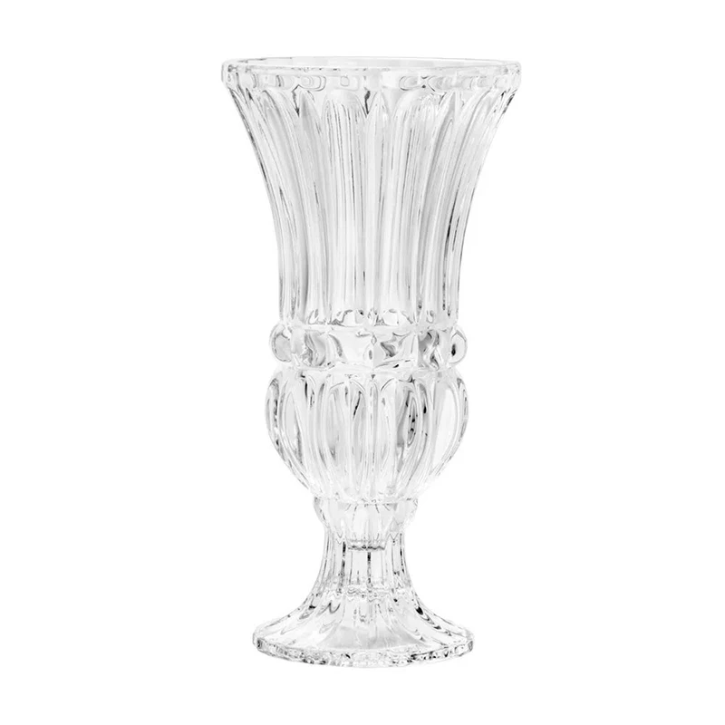 Wholesale Customized Relievo light luxury crystal French transparent Nordic Vase Home decoration Clear Glass Flower Vase