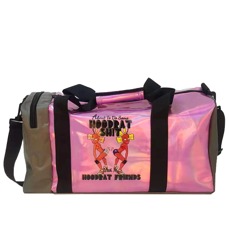 
Travel accessories for outdoor travel bags OEM polyester wholesale gym bag fashionable women sequin travel overnight duffel bag 