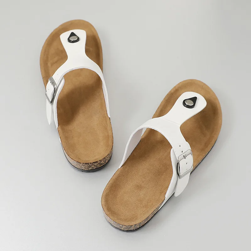 High quality cork sole sandals Flip Flops Fashion Women Flat Fancy Slippers Outdoor new designer shoes