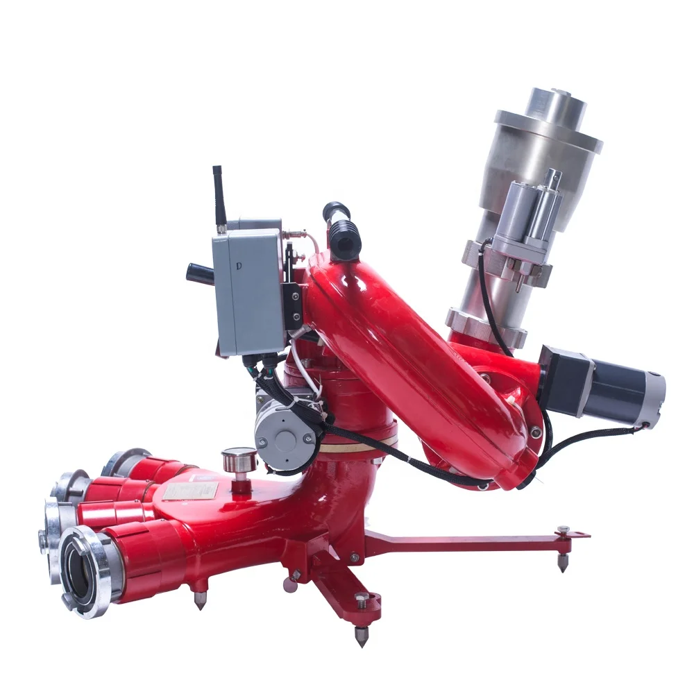 portable fire fighting water monitor with foldable tripod stand