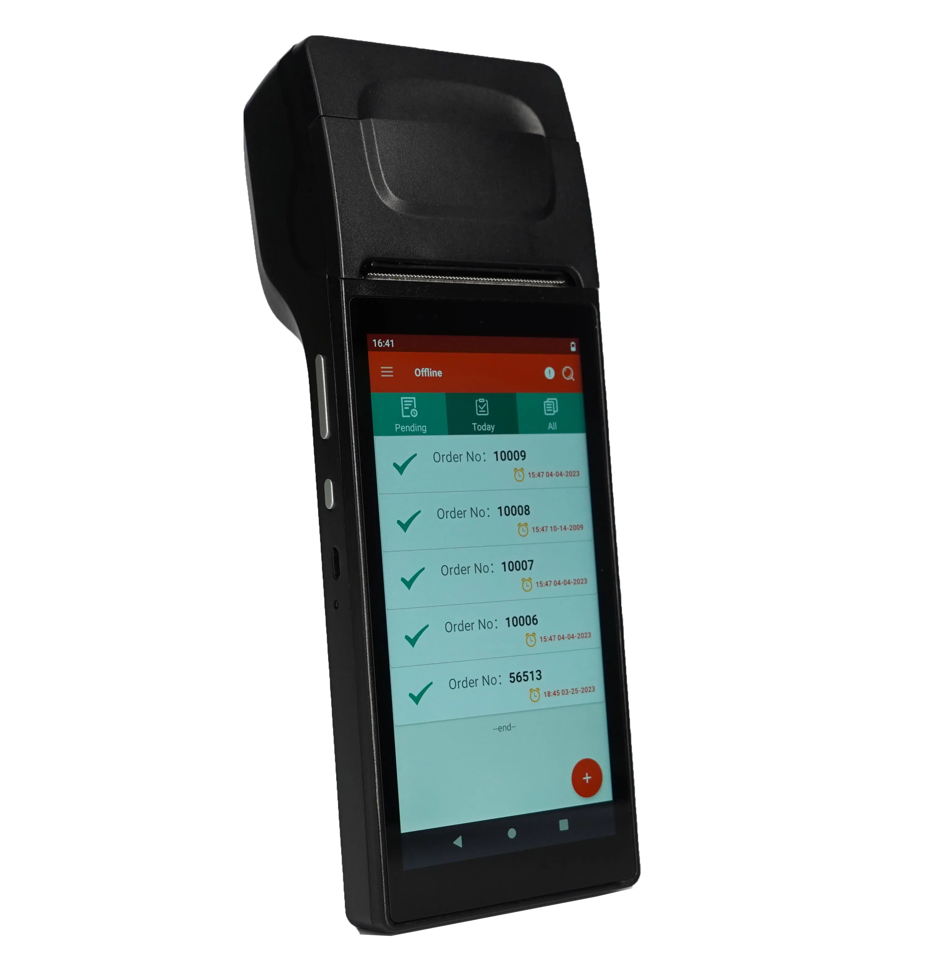 restaurant ticket pos machine  with loud speaker android handheld pos termin thermal printer